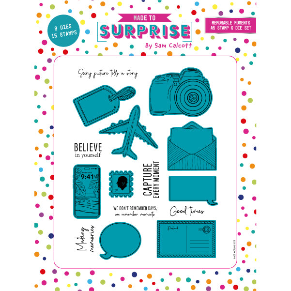 Made to Surprise A5 Stamp and Die Set Memorable Moments | Circular Waterfold