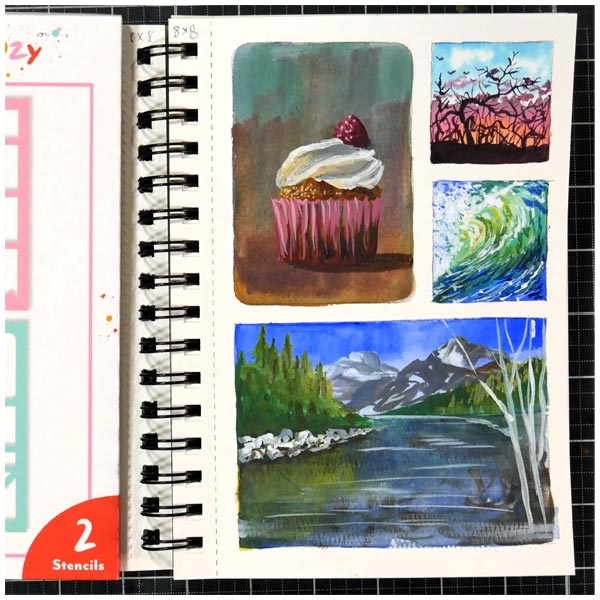 Frugal Crafter Stencil and Mask Set Sketchbook Floozy Set 2 | 5in x 7in