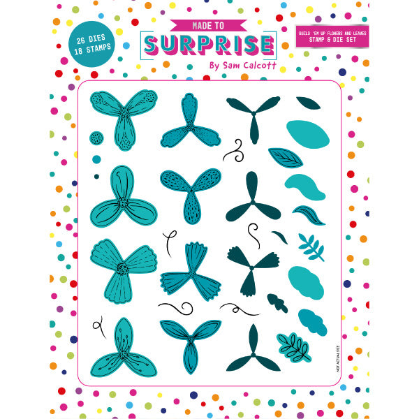 Made To Surprise Die & Stamp Set Showstoppers Build 'em Up Flowers & Leaves Layered Dies | Set of 44