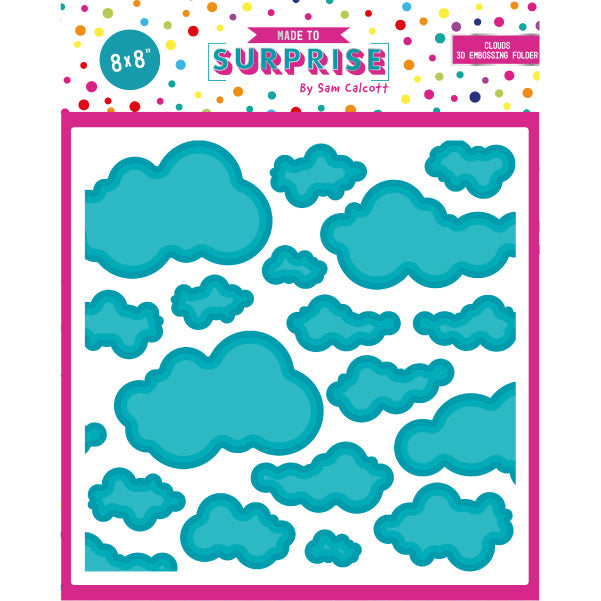 Made to Surprise 8in x 8in 3D Embossing Folder - A Surprise Inside - Clouds