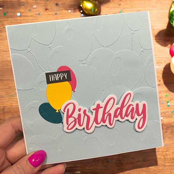Made to Surprise 8x8 3D Embossing Folder - A Surprise Inside - Balloons