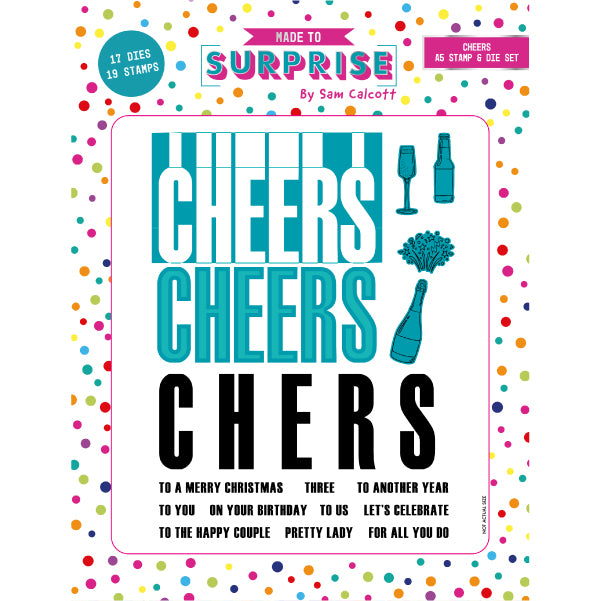 Made to Surprise A5 Stamp and Die Set CHEERS | Say It With Words