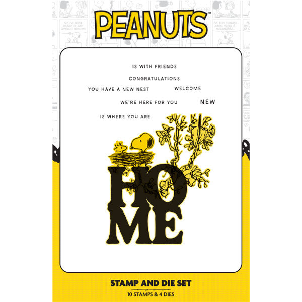 Peanuts Die and A5 Stamp Set Home is with Friends | Peanuts 75th Anniversary