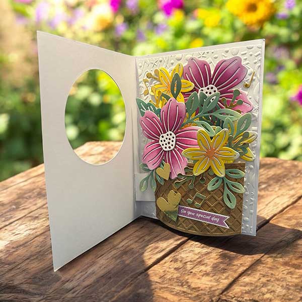 Made To Surprise by Sam Calcott 8in x 8in 3D Embossing Folder - Notes and Stars | Rock and Pop