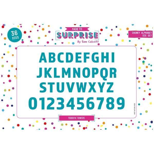 Made To Surprise Die Set Chunky Uppercase Alphabet & Numbers by Sam Calcott | Set of 36