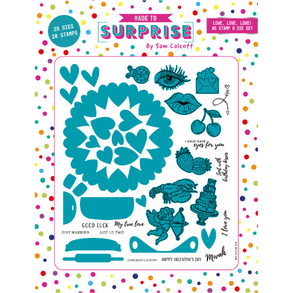 Made to Surprise A5 Stamp and Die Set Love, Love, Love! | Swivel & See
