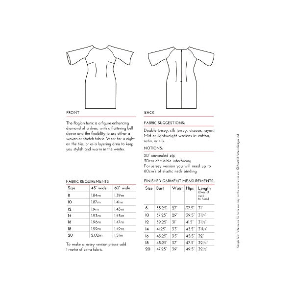 Digital Download | Simple Sew Raglan Dress Pattern