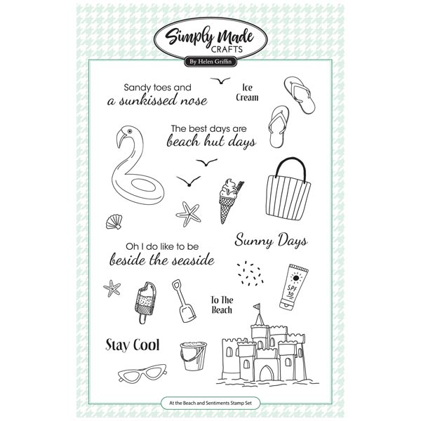 Simply Made Crafts A5 Stamp Set At The Beach & Sentiments Set of 25 A Very British Summer Collection