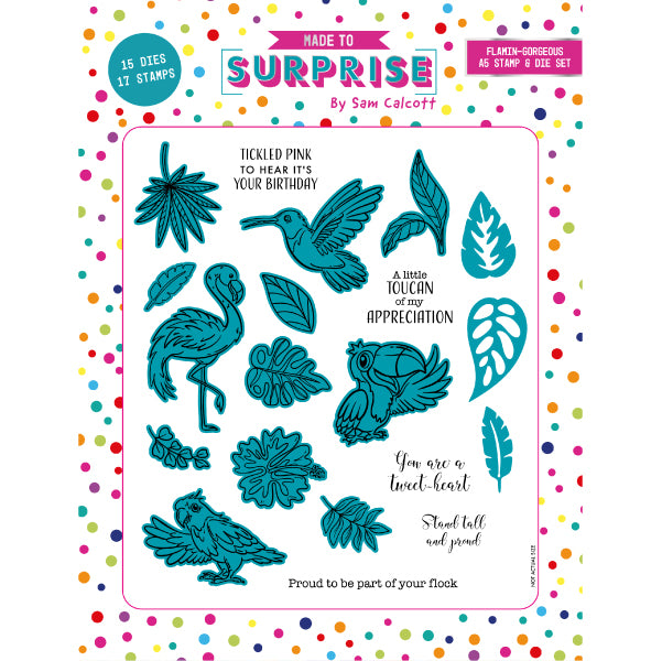Made to Surprise A5 Stamp and Die Set FLAMIN-GOrgeous | Glide & Slide
