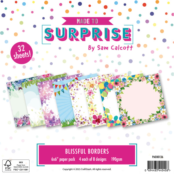 Made to Surprise 6'' x 6'' Paper Pack Blissful Borders | Another Surprise Inside