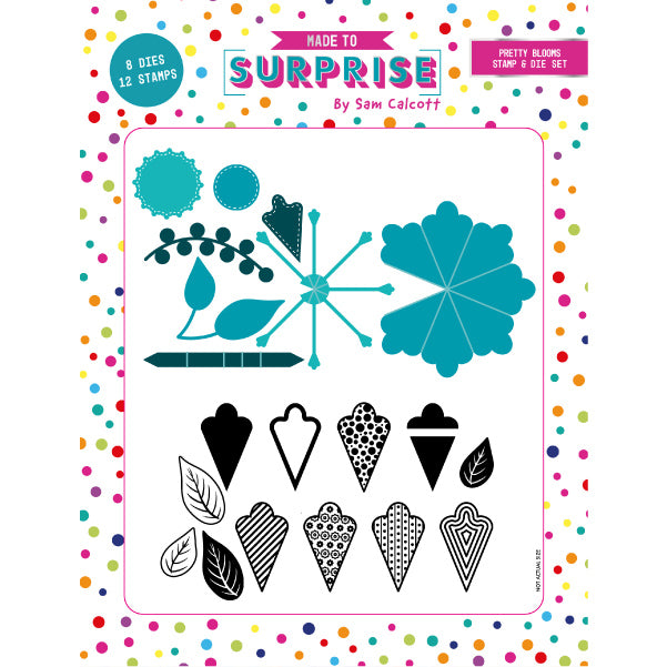Made To Surprise 3D Die and Clear Stamp Set Pop Up Pretty Blooms by Sam Calcott | Set of 16