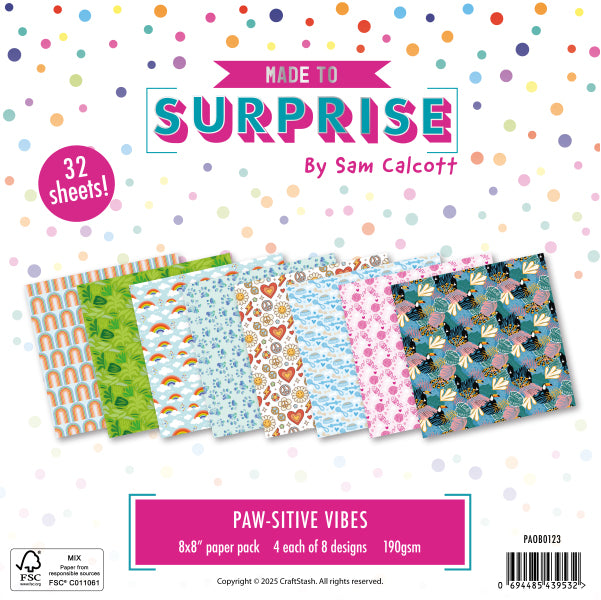Made to Surprise 8'' x 8'' Paper Pack Paws-itive Vibes | Glide & Slide