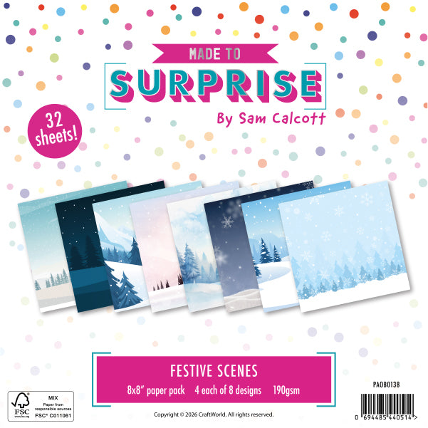 Made to Surprise 8'' x 8'' Paper Pack Festive Scenes | Jingle Bell Rock