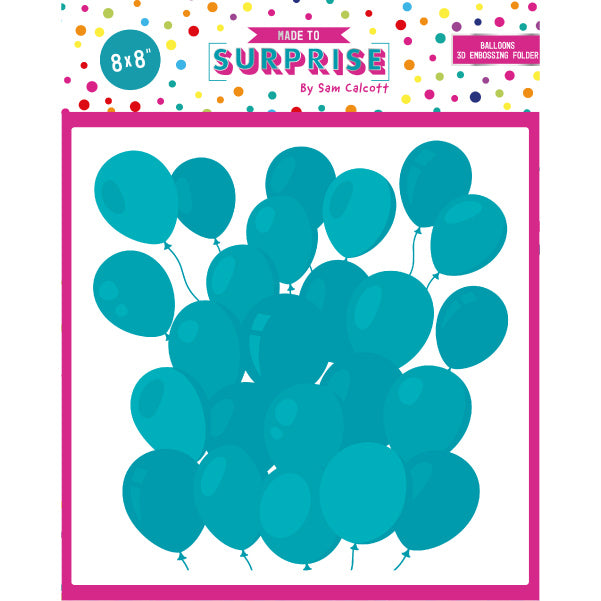 Made to Surprise 8x8 3D Embossing Folder - A Surprise Inside - Balloons