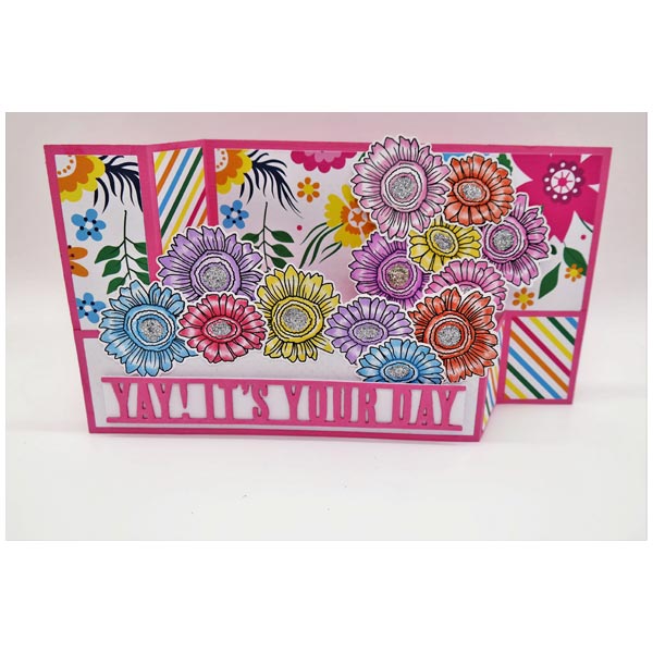 Made To Surprise A5 Clear Stamp Set Funky Flowers by Sam Calcott | Set of 15