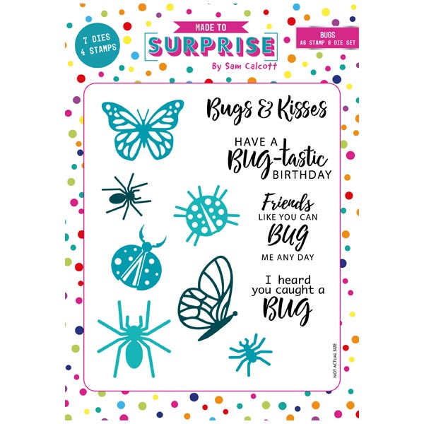 Made To Surprise Die & Clear Stamp Set Bugs Additions by Sam Calcott | Set of 11