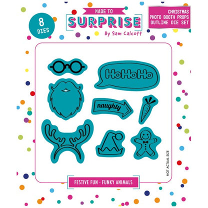 Made To Surprise Die Set Christmas Photo Booth Props Outline by Sam Calcott | Set of 8
