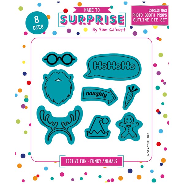Made To Surprise Die Set Christmas Photo Booth Props Outline by Sam Calcott | Set of 8