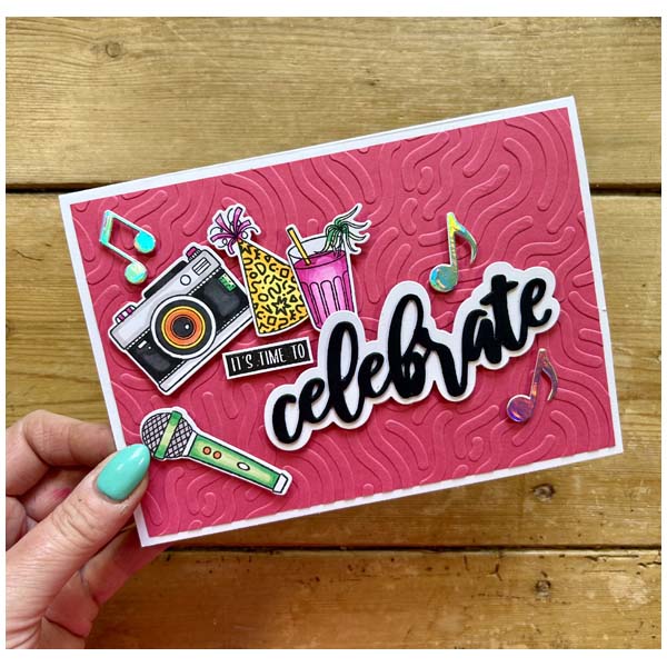 Made To Surprise Embossing Folder Secret Message Retro Lines | 8in x 8in