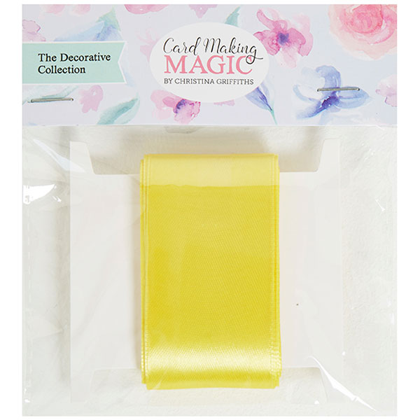 Card Making Magic The Decorative Collection 40mm Satin Ribbon Yellow