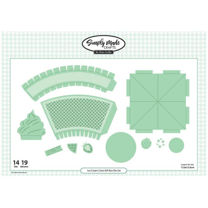 Simply Made Crafts Die Set Ice Cream Cone Gift Box Set of 14 | A Very British Summer Collection