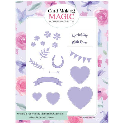 Card Making Magic A5 Die & Stamp Set Wedding & Anniversary Set of 18 | Pretty Books Collection