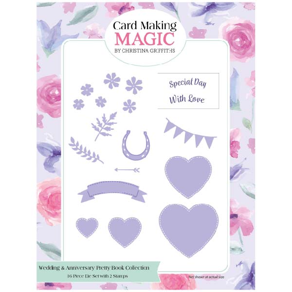 Card Making Magic A5 Die & Stamp Set Wedding & Anniversary Set of 18 | Pretty Books Collection