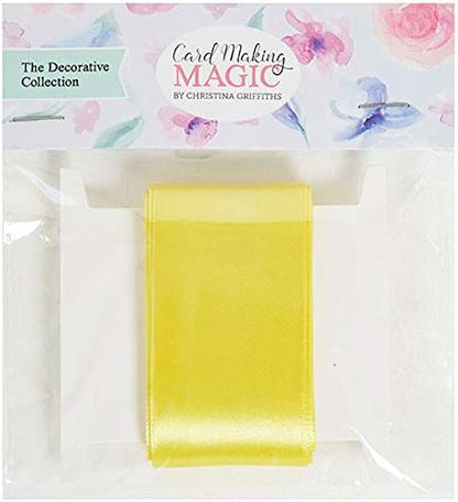 Card Making Magic The Decorative Collection 40mm Satin Ribbon Yellow