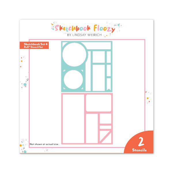 Frugal Crafter Stencil and Mask Set Sketchbook Floozy Set 4 | 8in x 8in