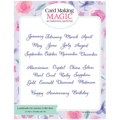 Card Making Magic Die Set Occasions & Months Set of 27 | Landmark Occasions Collection