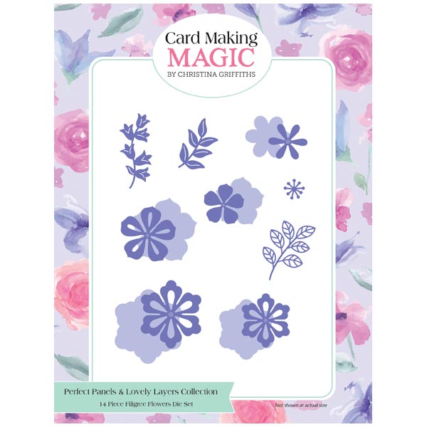 Card Making Magic Die Set Filigree Flowers Set of 14 | Perfect Panels Collection