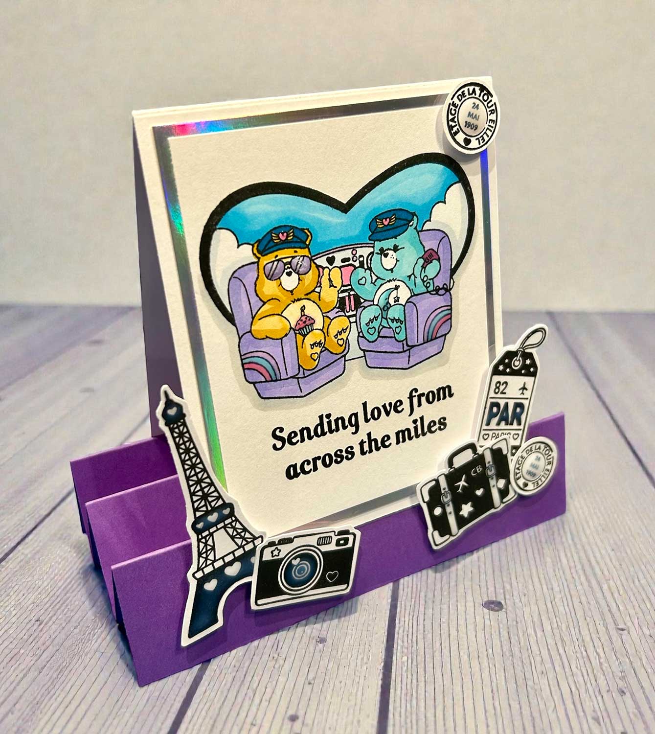 Care Bears Die and A5 Stamp Set Bon Voyage | Across The Miles