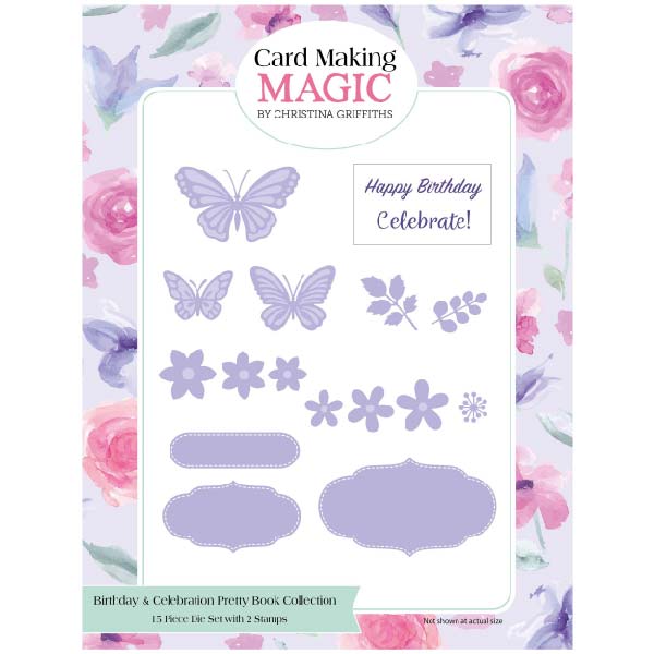 Card Making Magic A5 Die & Stamp Set Birthday & Celebrations Set of 17 | Pretty Books Collection