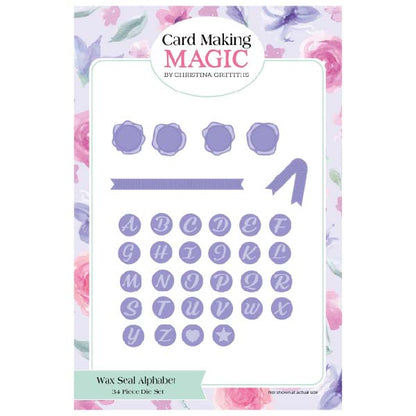 Card Making Magic Die Set Wax Seal Alphabet Set of 34 | Pretty Books Collection
