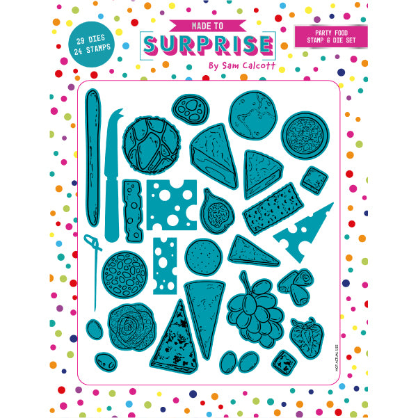 Made to Surprise A5 Stamp and Die Set Party Food | Going Against The Grain