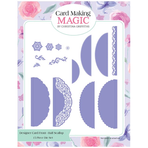 Card Making Magic Die Set Half Scallop Set of 15 | Designer Card Fronts Collection