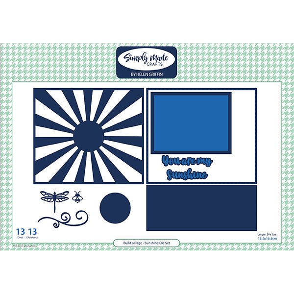 Simply Made Crafts Die Set Medium Album Build A Page Sunshine | Set of 13