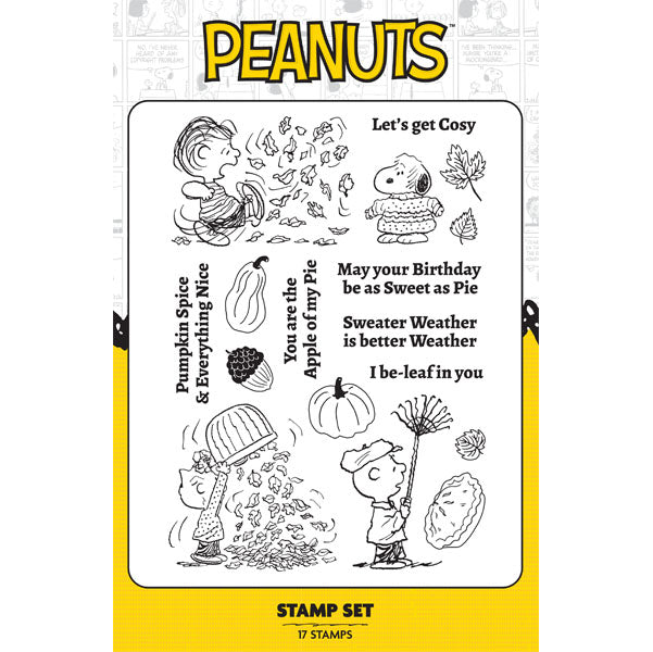 Peanuts A5 Stamp Set Sweater Weather | Chill Out & Be Thankful