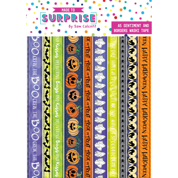 Made To Surprise A5 Washi Tape Sheets Spooktacular Sentiment and Borders | 4 Sheets