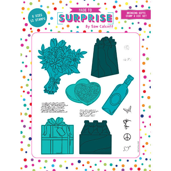 Made to Surprise A5 Clear Stamp and Die Set Changing Faces Bringing Gifts | Set of 19