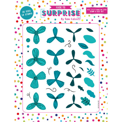 Made To Surprise Die & Stamp Set Showstoppers Build 'em Up Flowers & Leaves Layered Dies | Set of 44