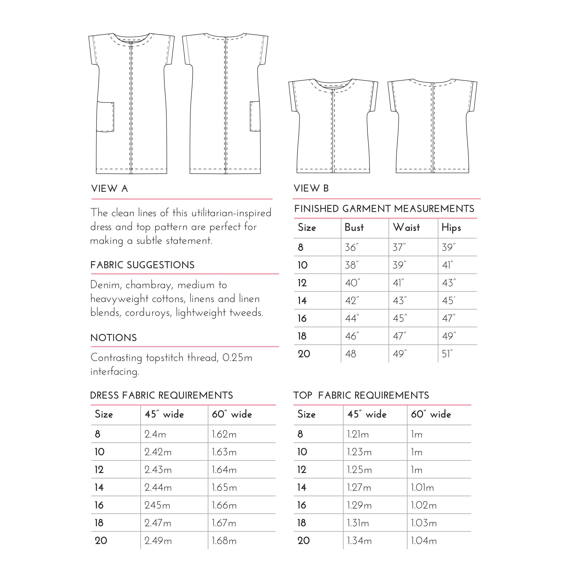 Digital Download | Simple Sew Zoe Dress and Top Pattern