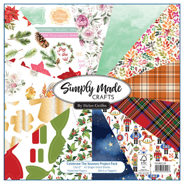Simply Made Crafts 12''x 12'' Foiled Project Pack Celebrate The Seasons | Celebration Time 