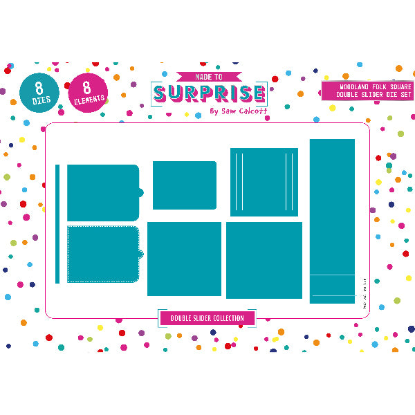 Made To Surprise Die Set Square Mechanism Set of 8 | Double Slider Collection
