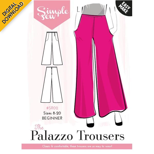 Digital Download | Simple Sew Palazzo Trousers/Pants with Pockets Pattern
