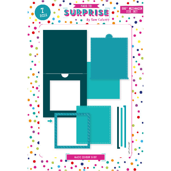 Made to Surprise 6in x 6in Mechanism Die Set Magic Colour Slide | Set of 7