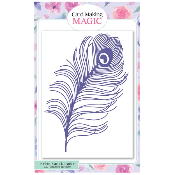 Card Making Magic Embossing Folder Just Peacocks Perfect Peacock Feather | 5in x 7in