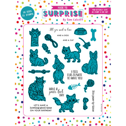 Made to Surprise A5 Stamp and Die Set Paw-sitively Cute | Glide & Slide