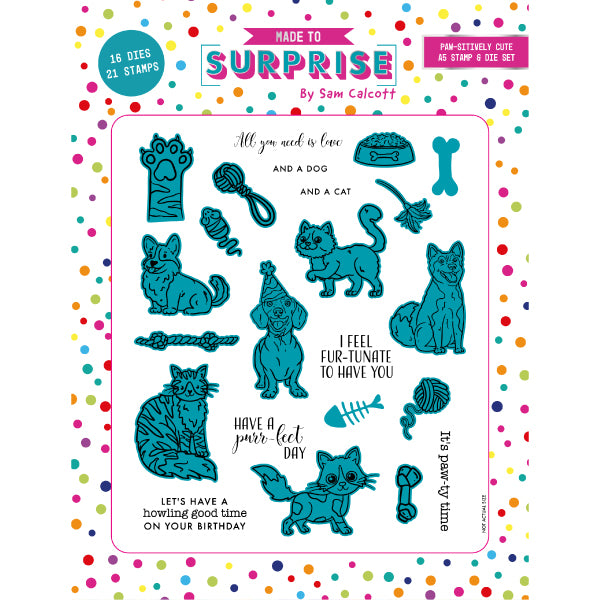 Made to Surprise A5 Stamp and Die Set Paw-sitively Cute | Glide & Slide