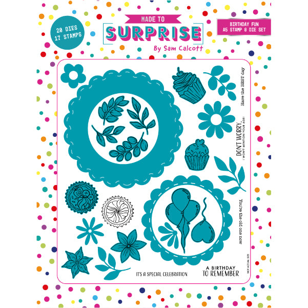 Made to Surprise A5 Stamp and Die Set Birthday Fun | Swivel & See